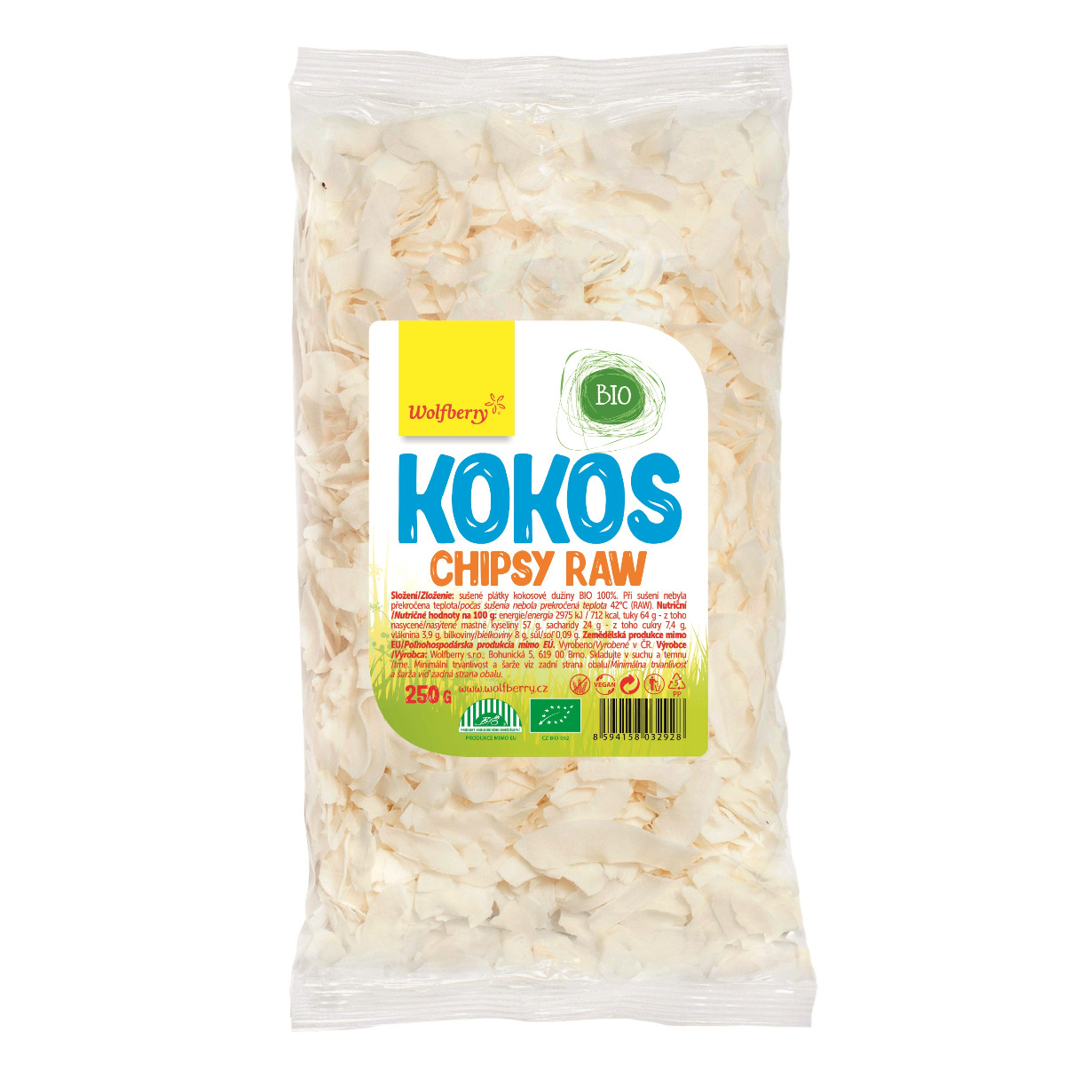 Wolfberry Kokosové chipsy BIO 250 g Wolfberry