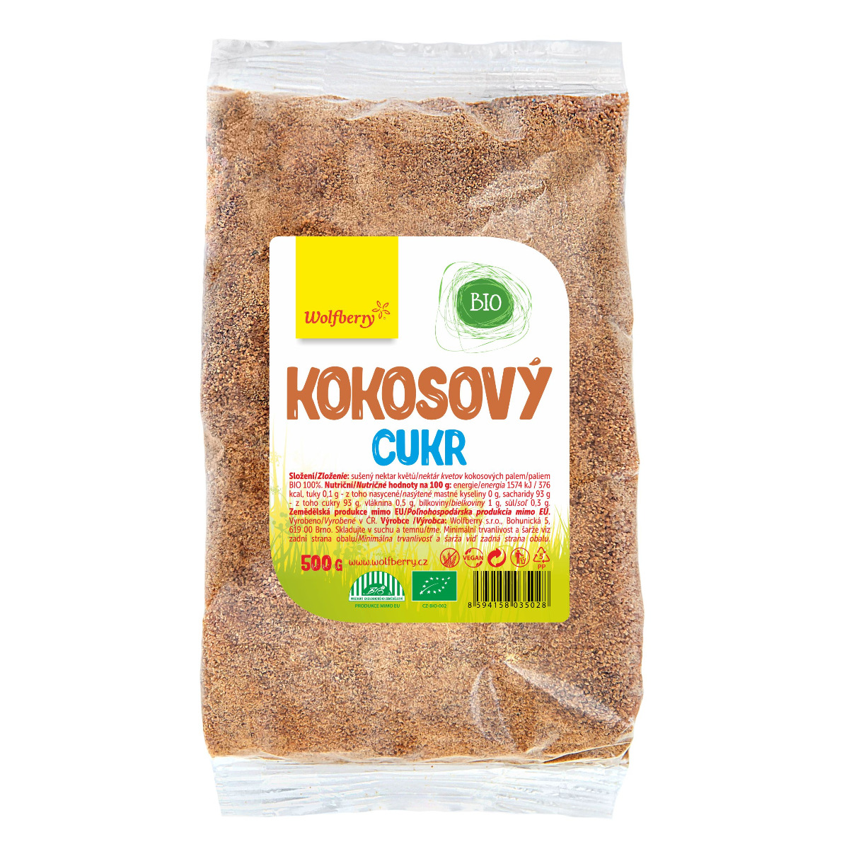 Wolfberry Kokosový cukr BIO 500 g Wolfberry