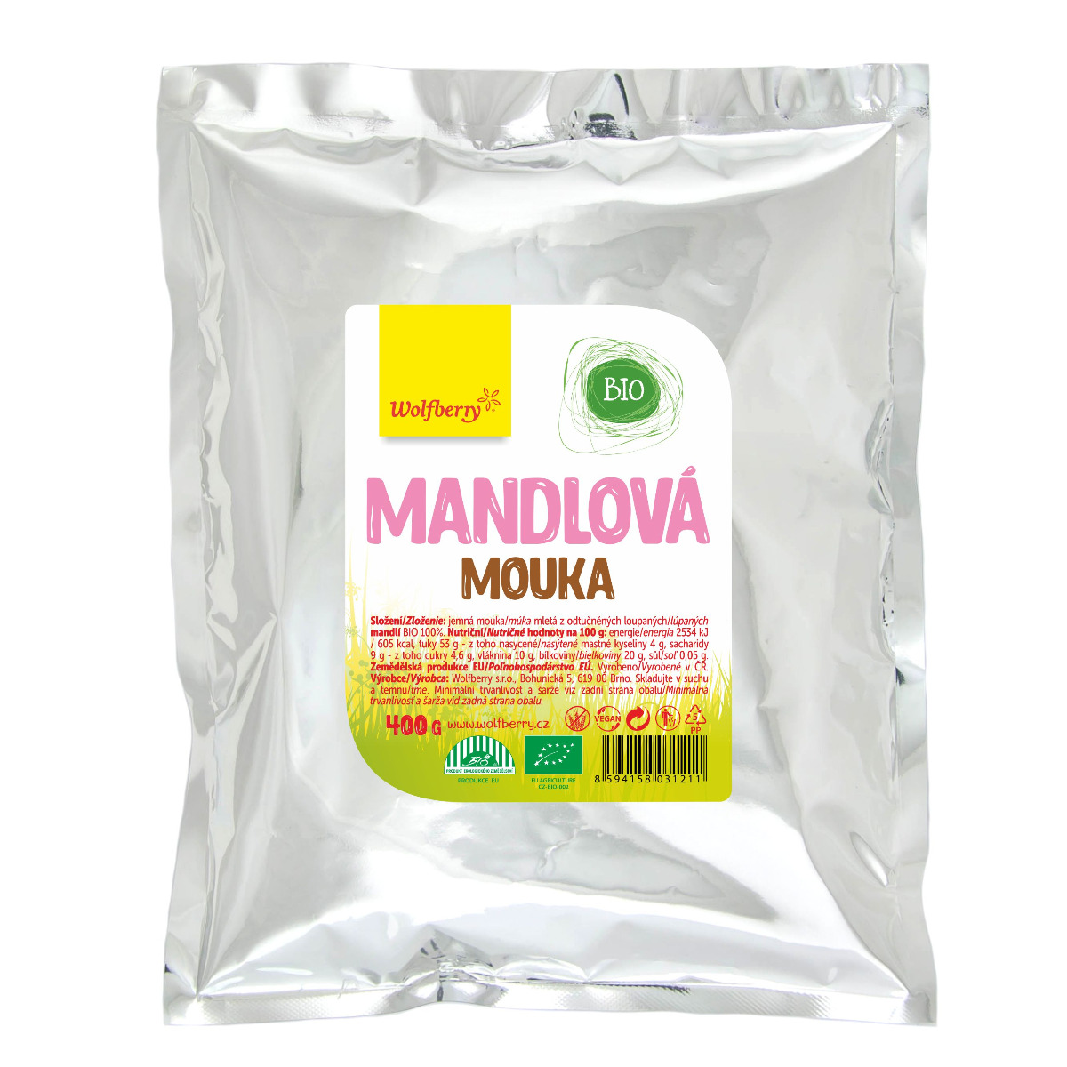 Wolfberry Mandlová mouka BIO 400 g Wolfberry