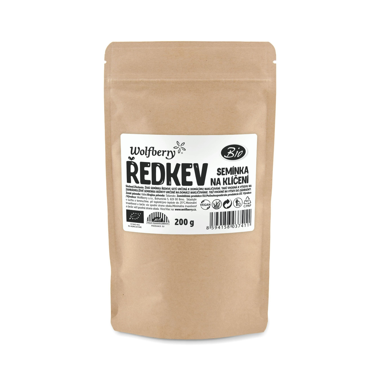 Wolfberry Ředkev BIO semínka na klíčení 200 g Wolfberry