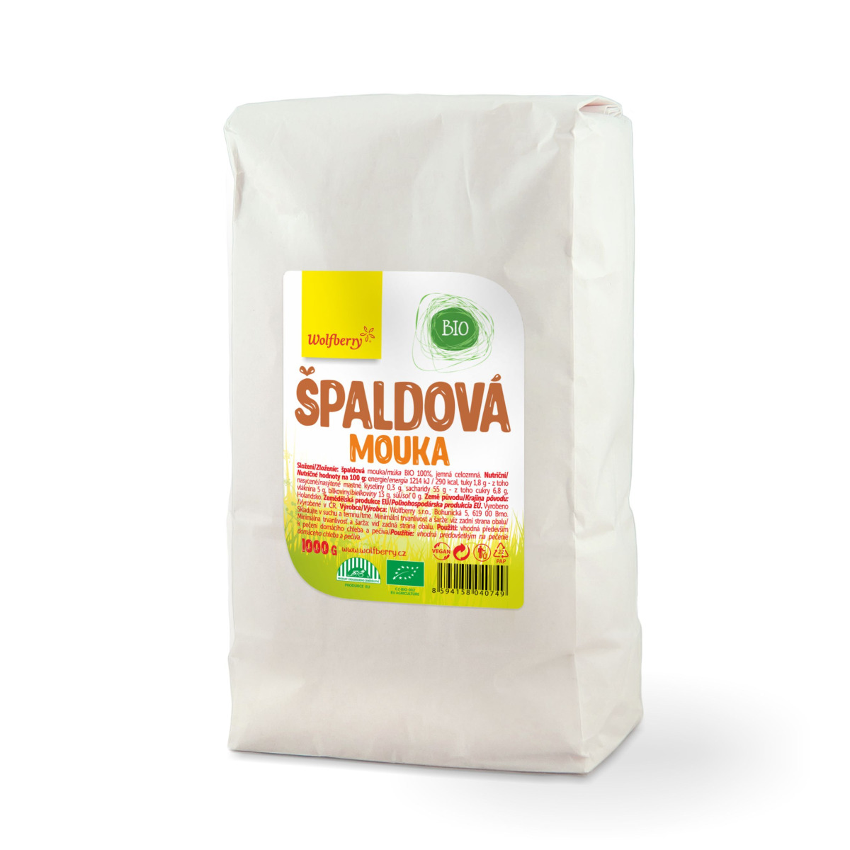 Wolfberry Špaldová mouka BIO 1000 g Wolfberry