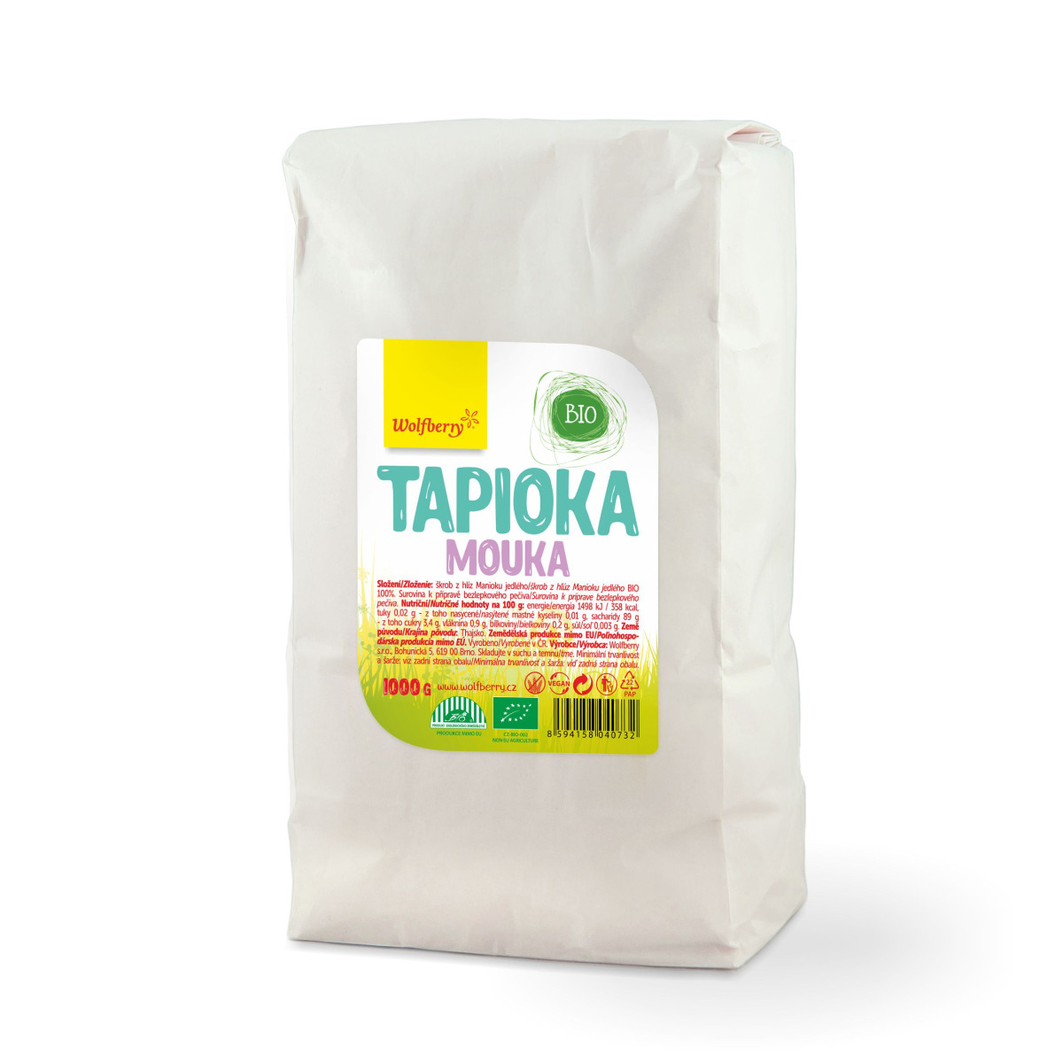 Wolfberry Tapioková mouka BIO 1000 g Wolfberry