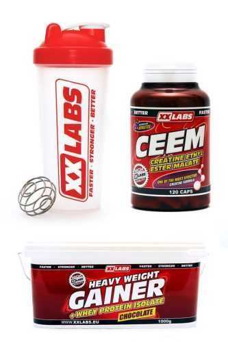 Xxlabs CEEM cps.120 + Heavy Weight Gainer čokoláda 1000g + šejkr Xxlabs