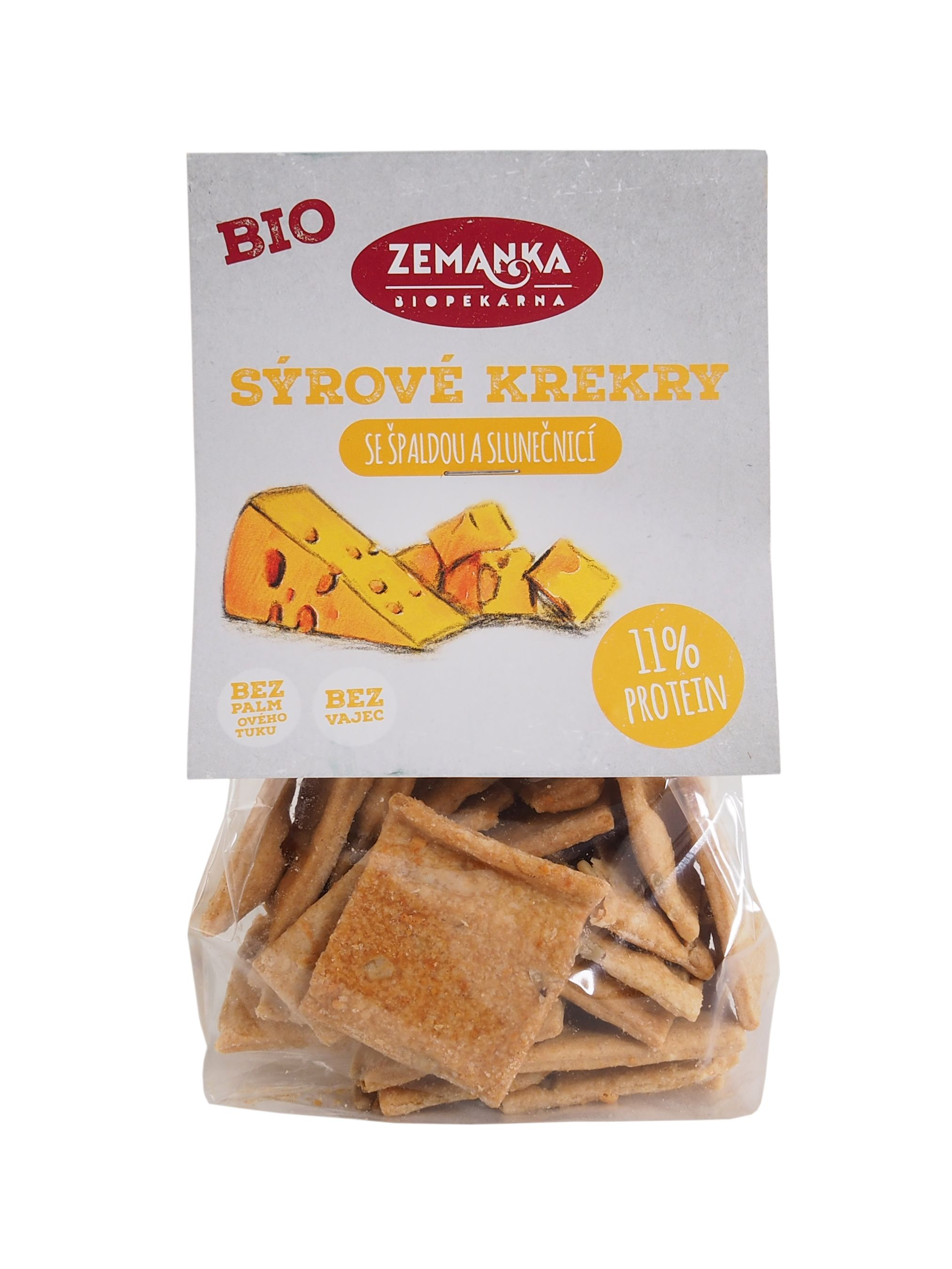 Zemanka BIO Sýrové krekry se slunečnicí 100 g Zemanka