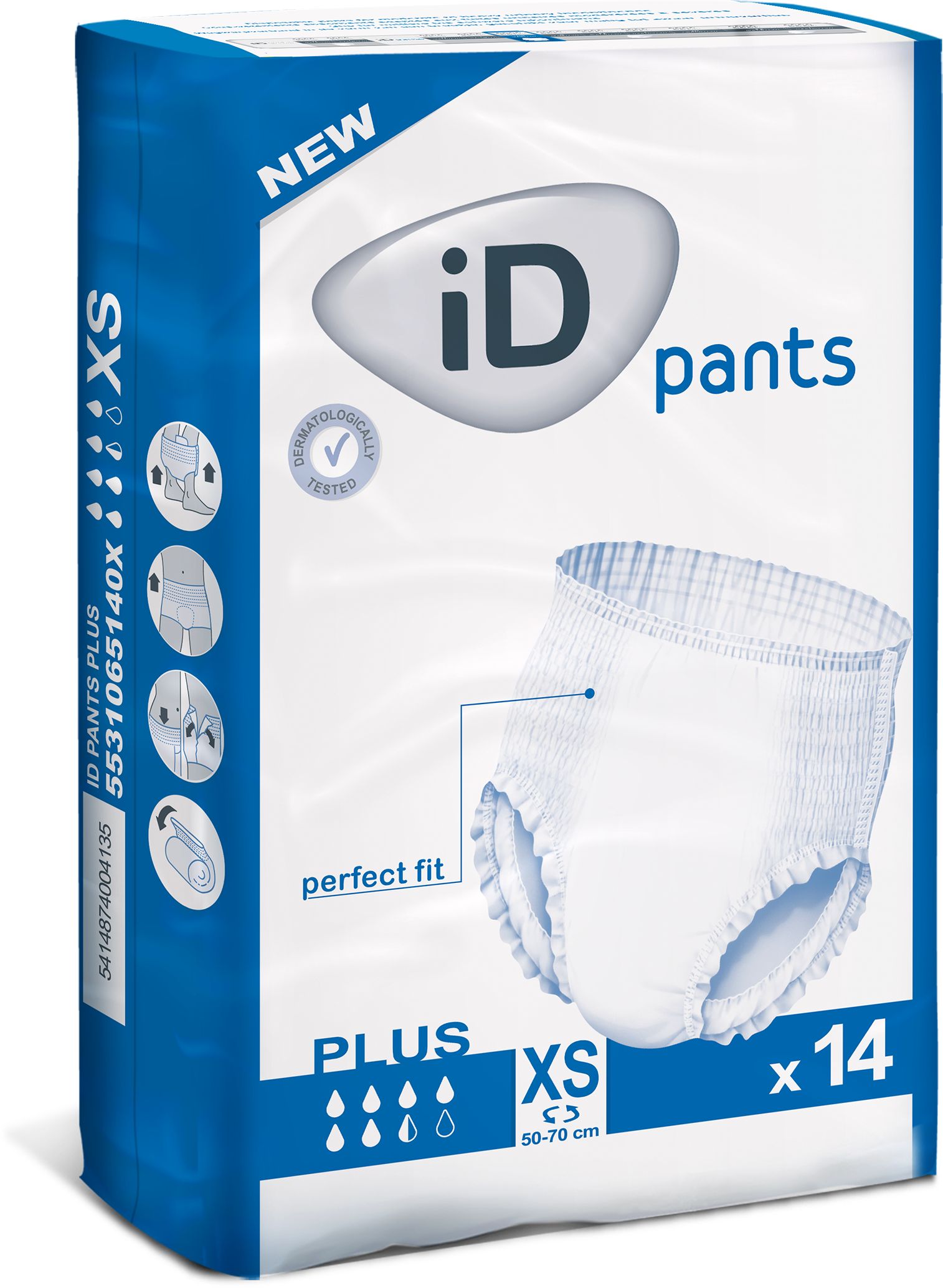 iD Pants X-Small Plus plenkové kalhotky navlékací 14 ks iD
