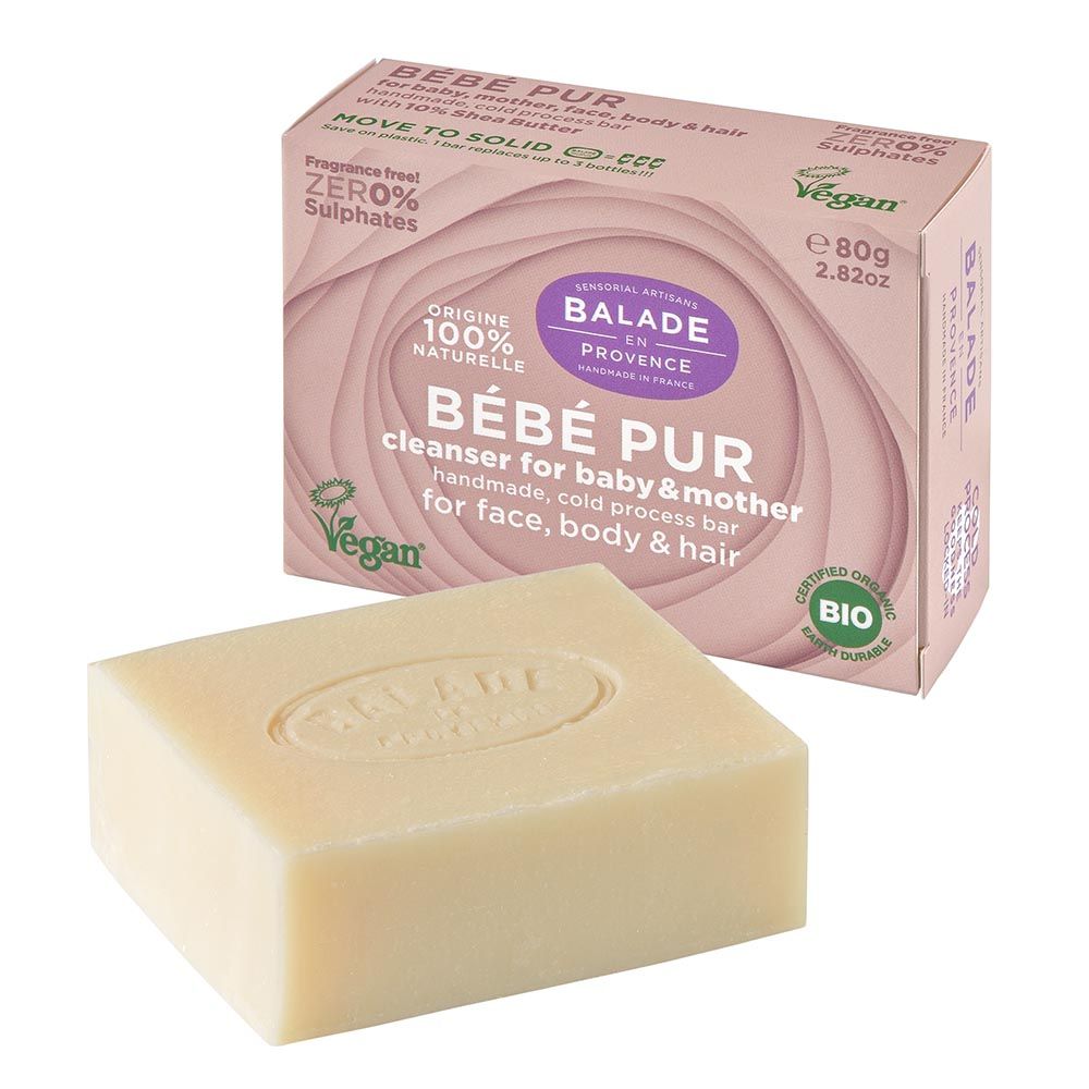 Balade en Provence Jemné tuhé mýdlo pro maminky a děti BIO bez parfemace 80 g Balade en Provence