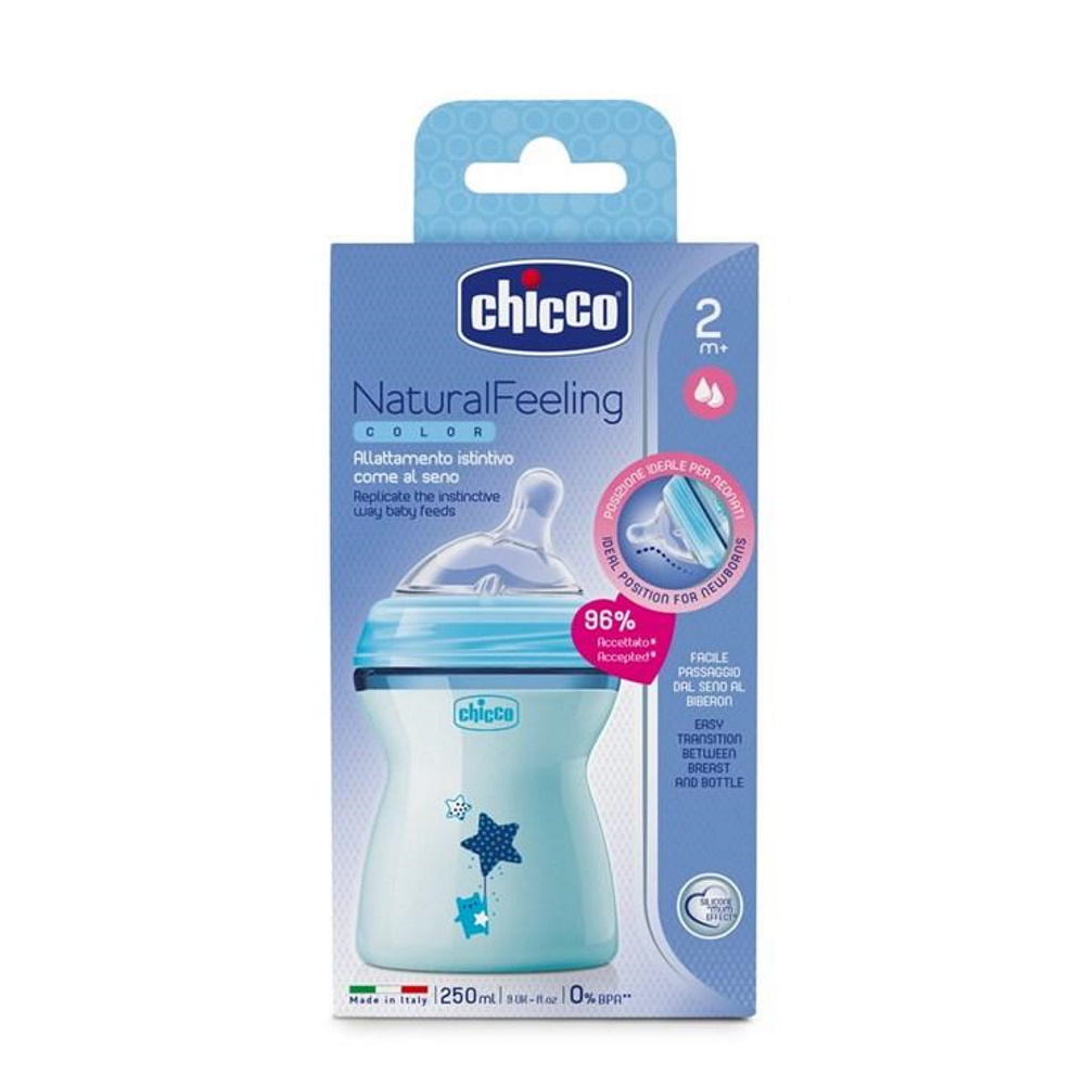 Chicco Natural Feeling Kojenecká láhev 250 ml chlapec Chicco