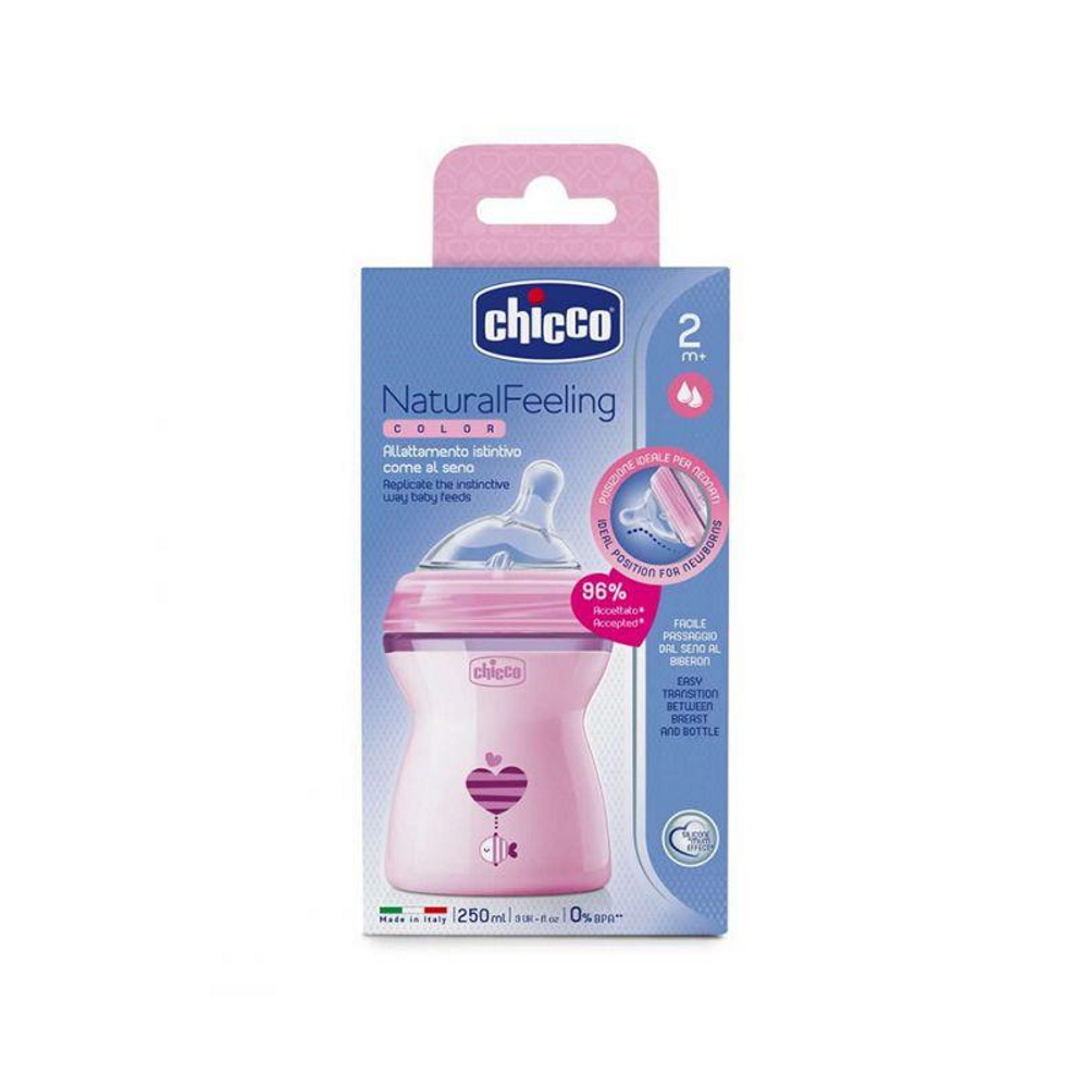 Chicco Natural Feeling Kojenecká láhev 250 ml dívka Chicco