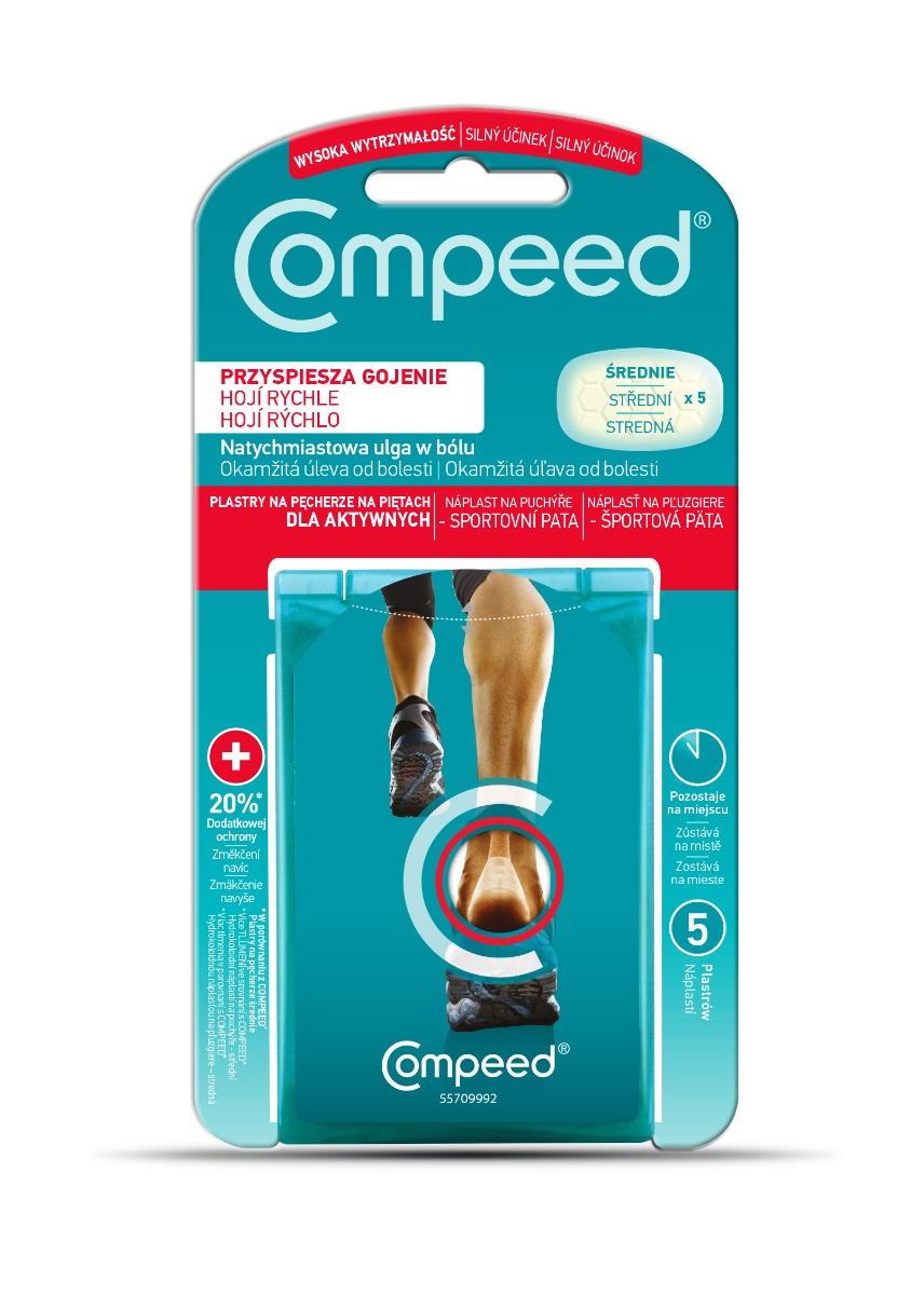 Compeed Náplast na puchýře sportovní – pata 5 ks Compeed