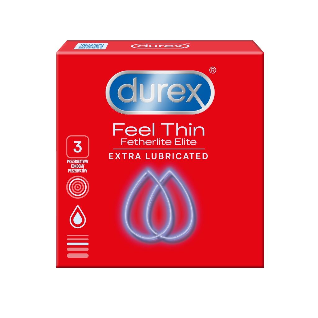 Durex Feel Thin Extra Lubricated kondomy 3 ks Durex