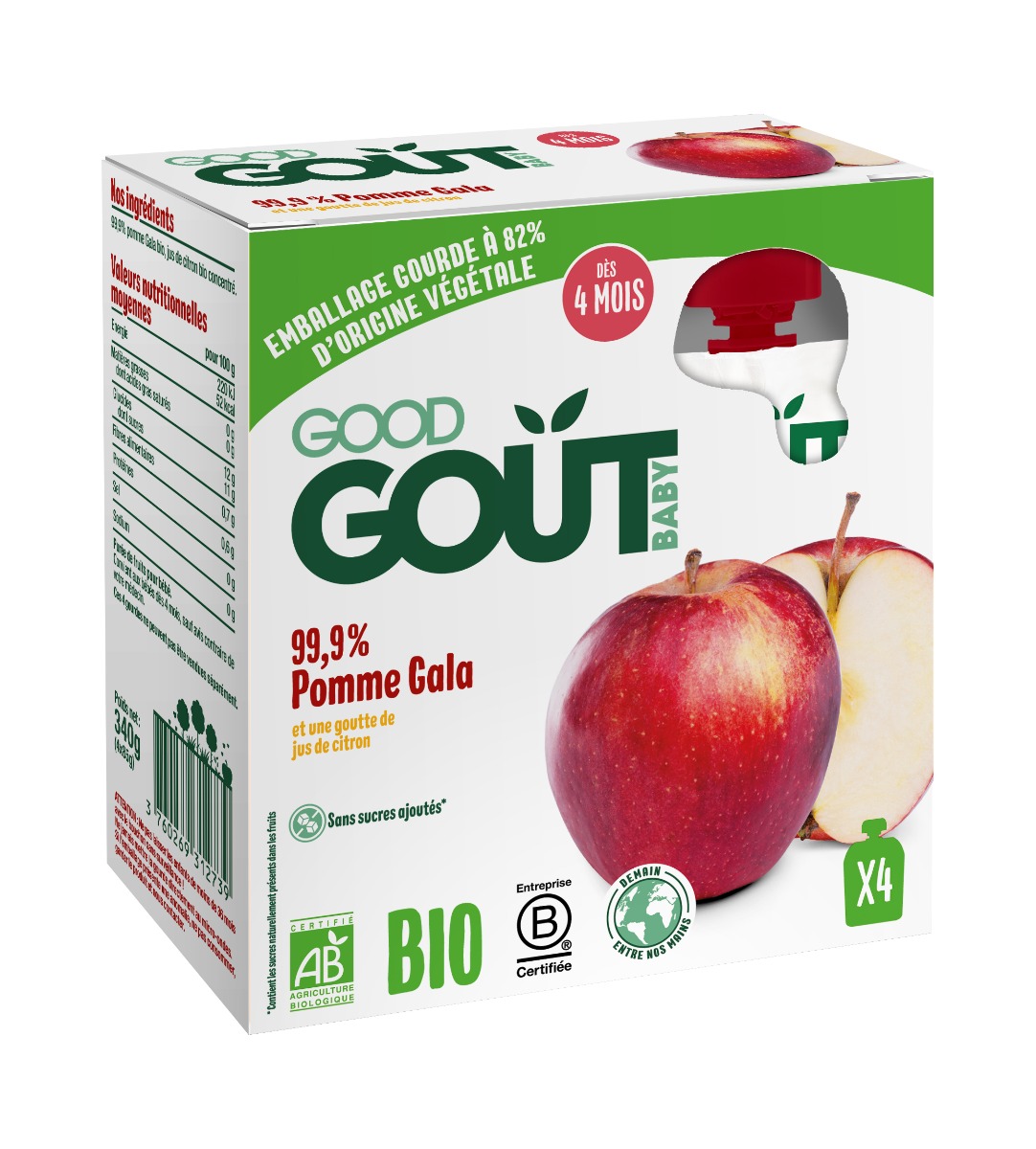 Good Gout BIO Jablko 4m+ 4x85 g Good Gout