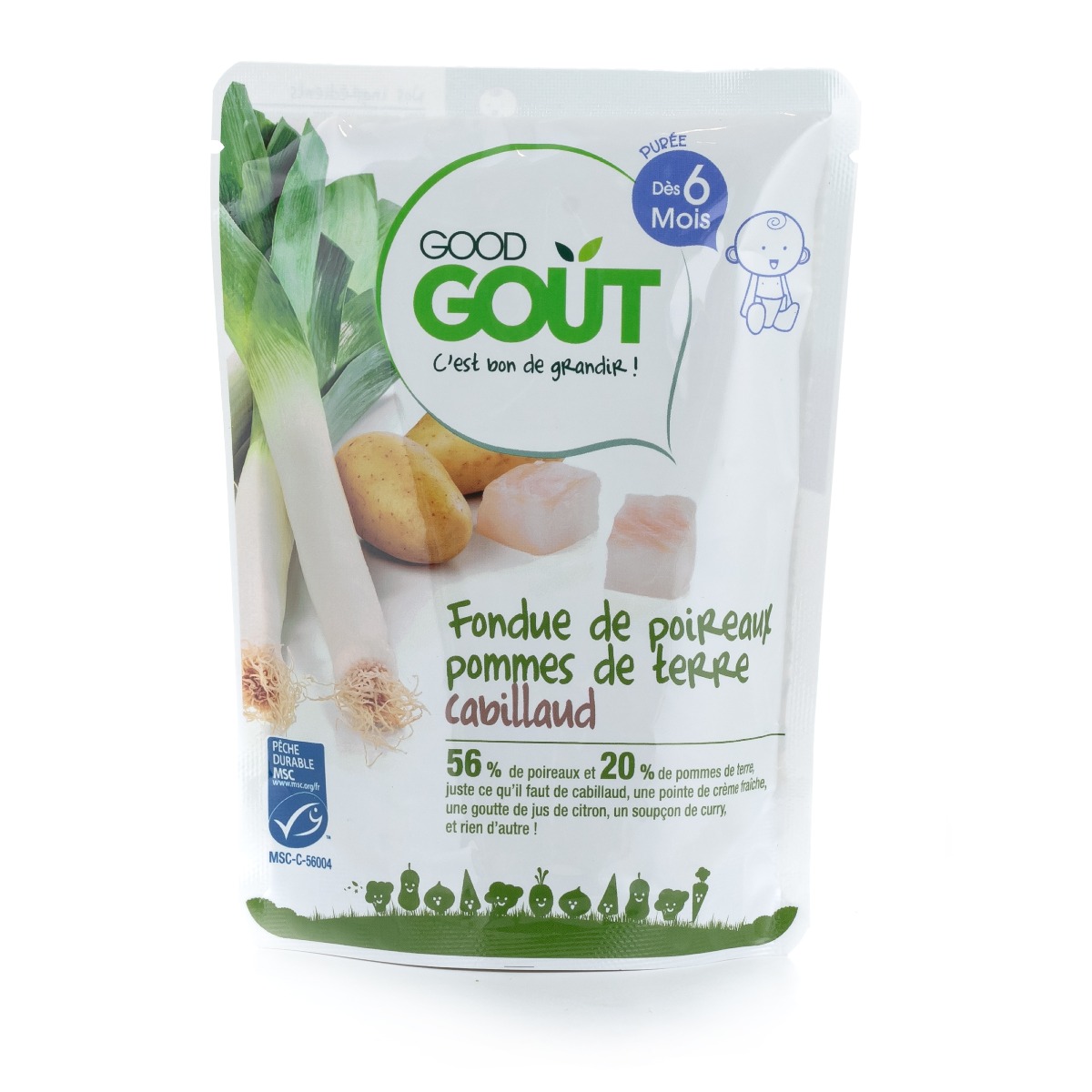 Good Gout BIO Pórek s brambůrkem a treskou 6m+ 190 g Good Gout