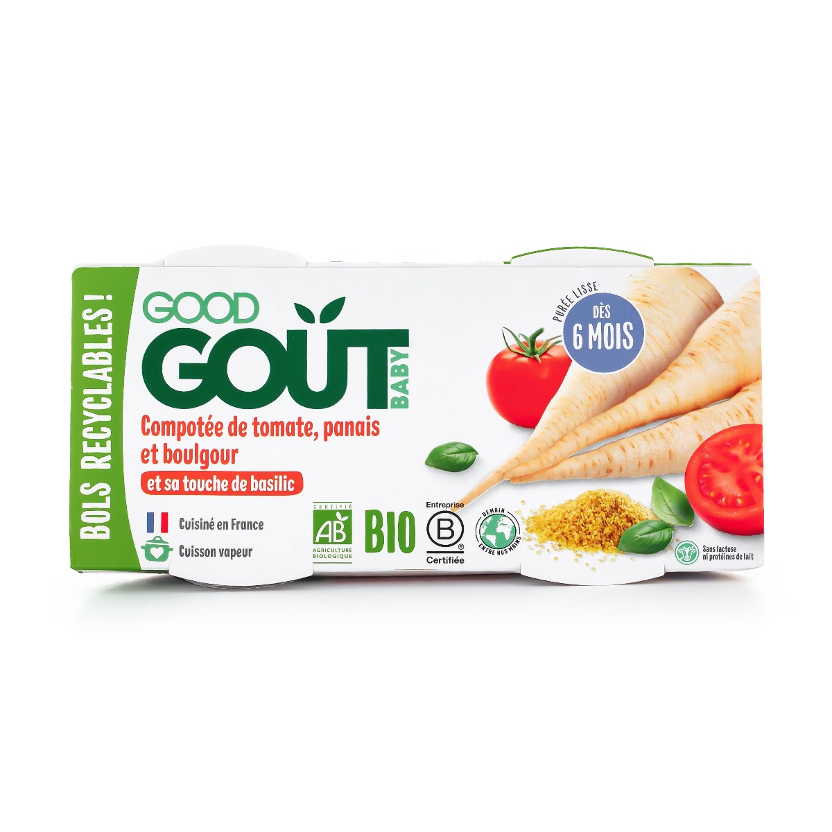 Good Gout BIO Rajčátka s pastinákem a bulgurem 6m+ 2x190 g Good Gout