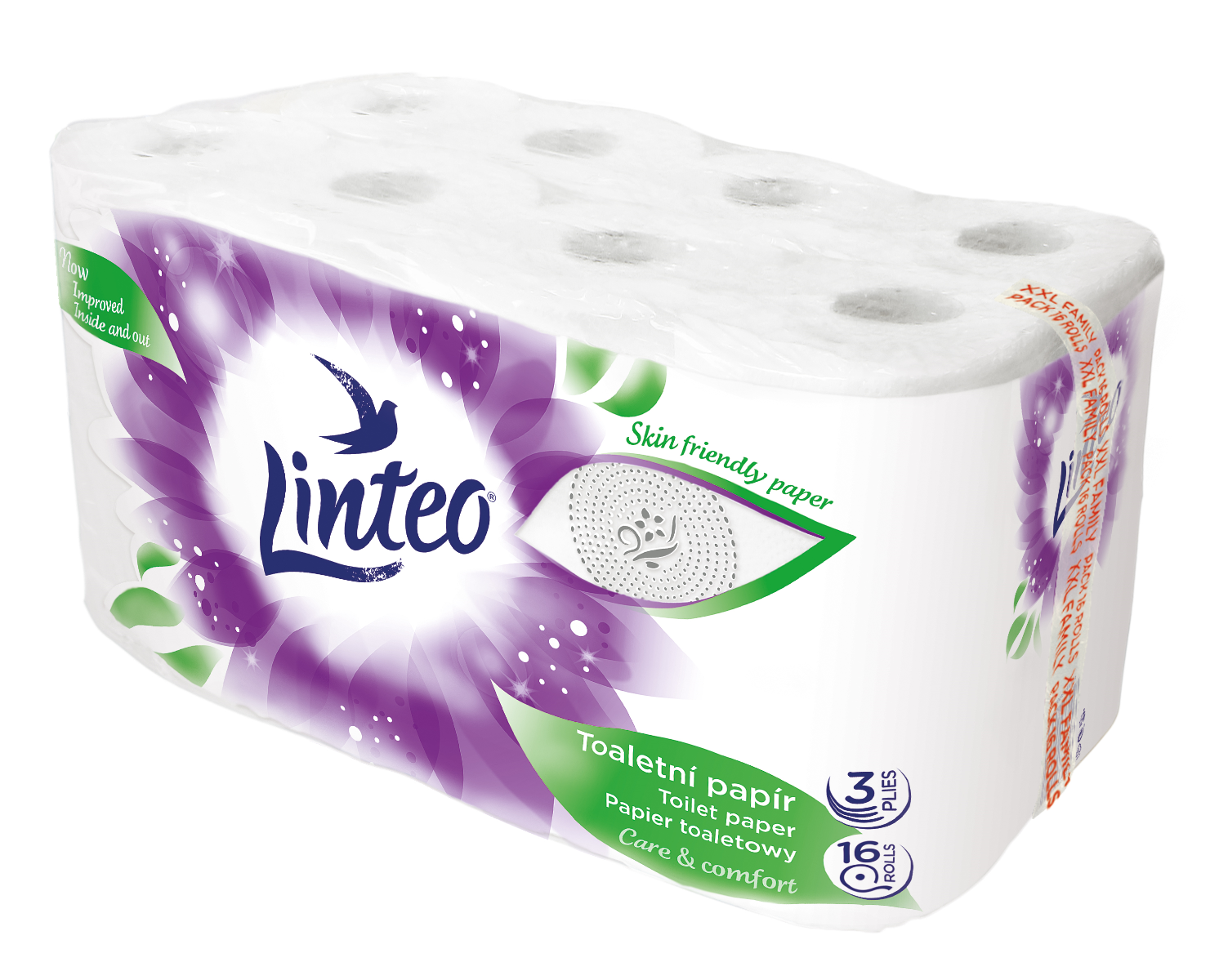 Linteo Toaletní papír 3vrstvý bílý 20 metrů 16 rolí Linteo
