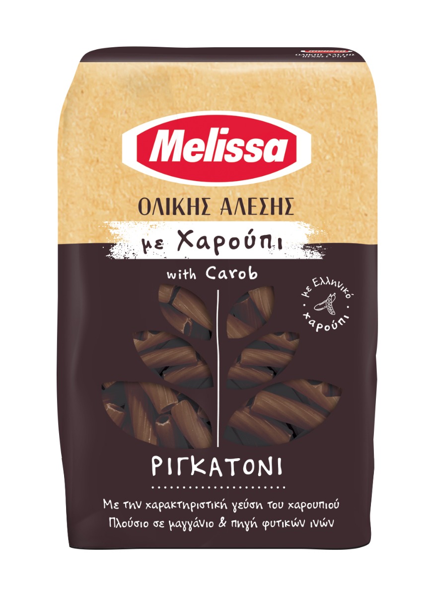 MELISSA Celozrnné Rigatoni s karobem 400 g MELISSA