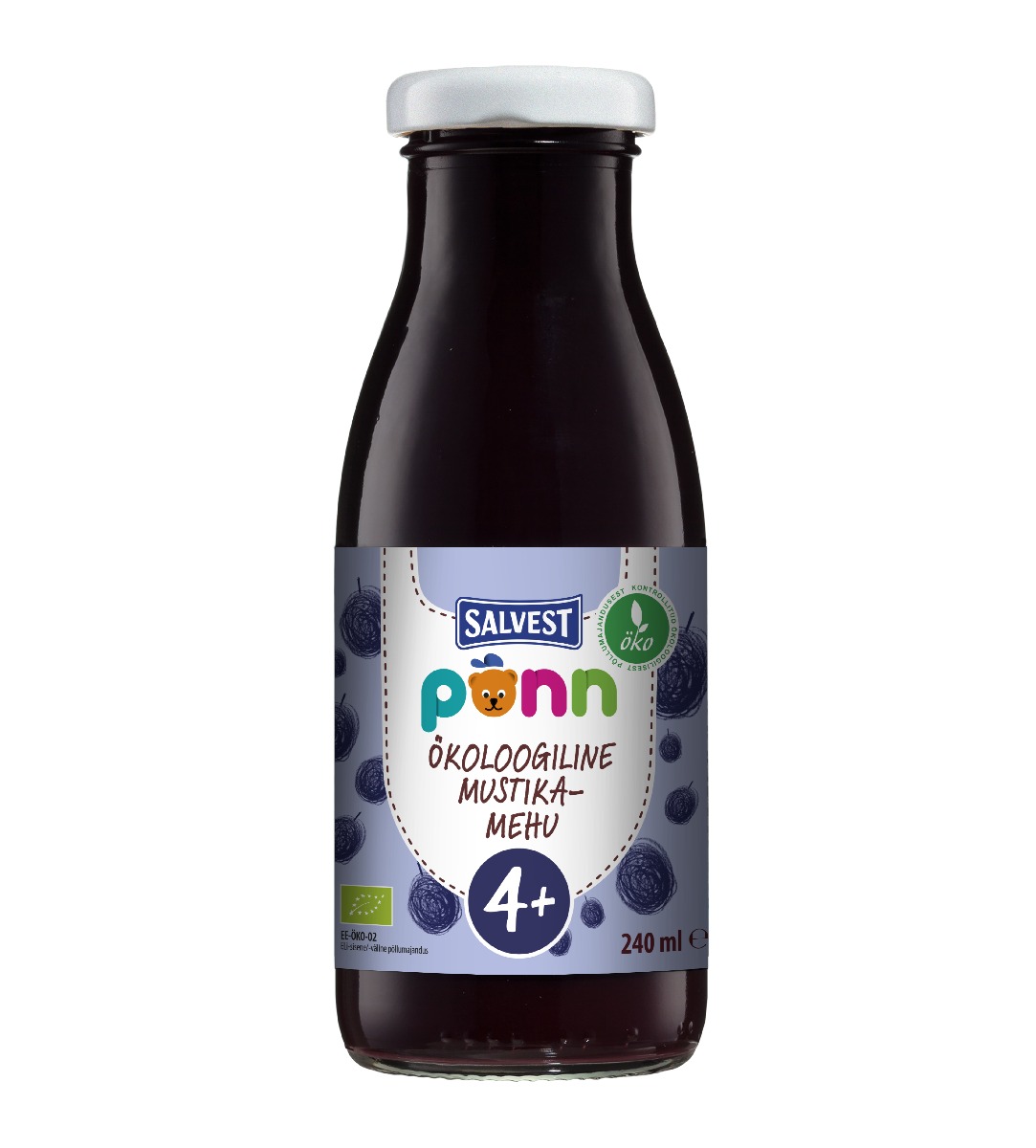 SALVEST Põnn BIO Borůvková šťáva s dužinou 240 ml SALVEST