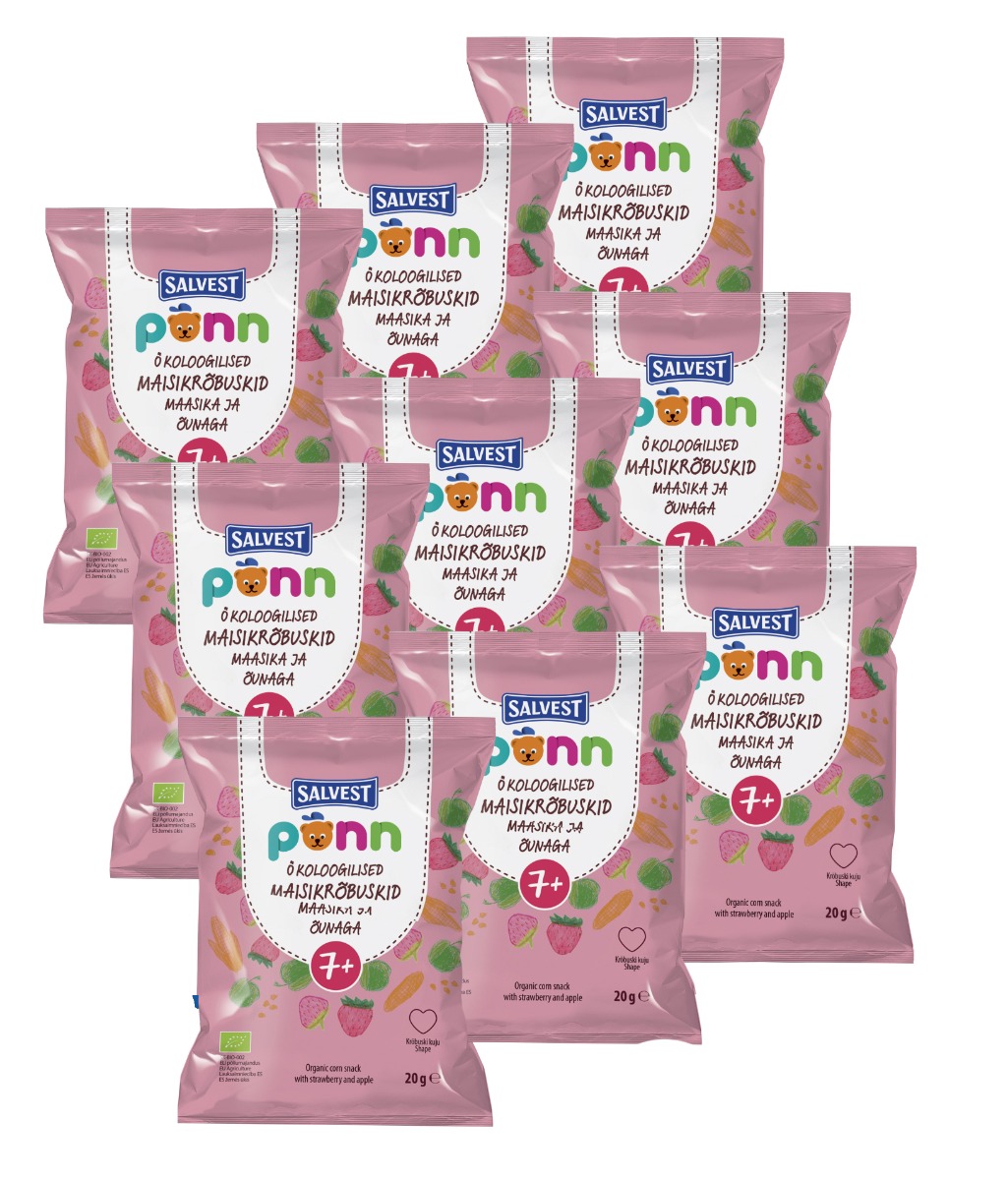 SALVEST Põnn BIO Jahodové křupky 9x20 g SALVEST