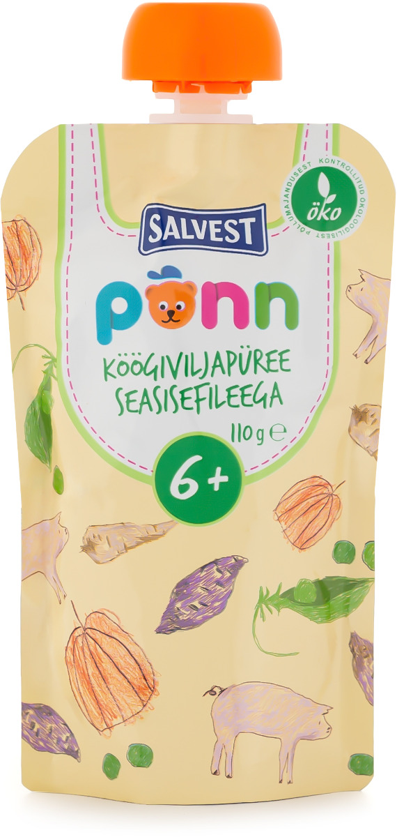 SALVEST Põnn BIO Vepřová panenka se zeleninovým pyré 110 g SALVEST