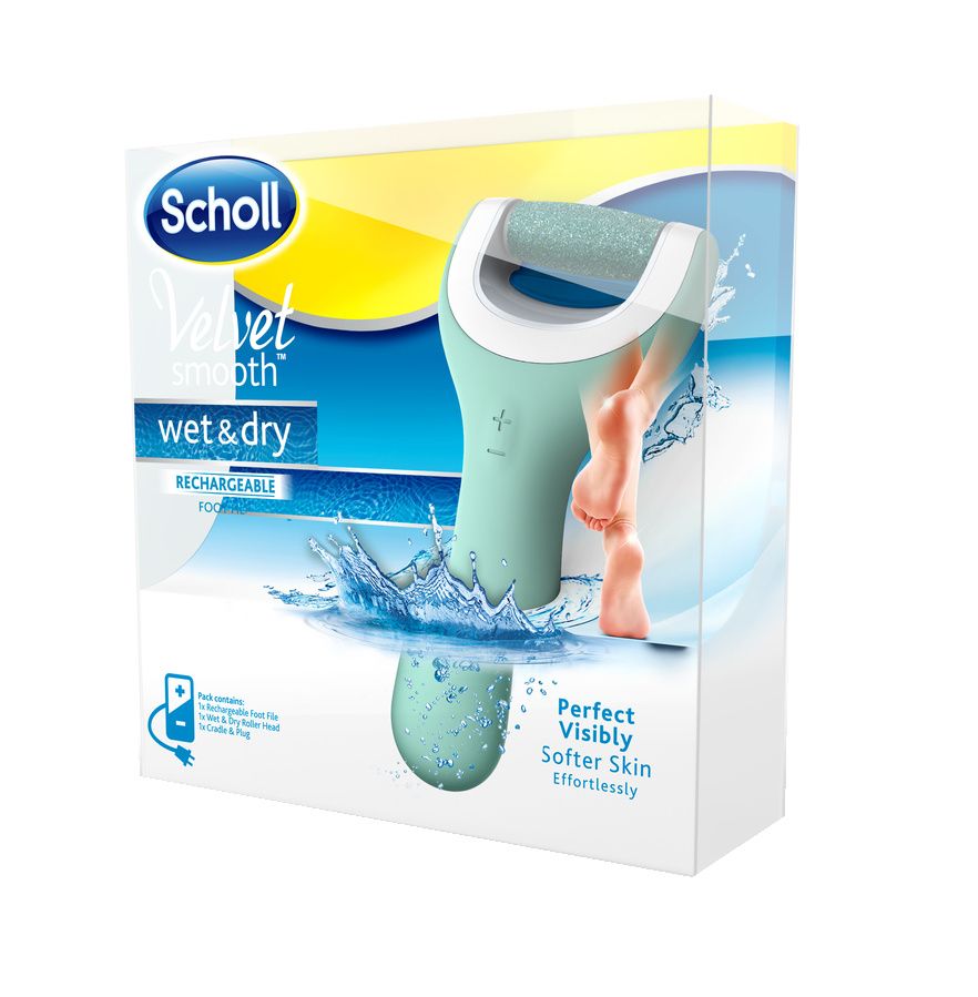 Scholl Velvetsmooth Elektrický pilník na chodidla do vody Scholl