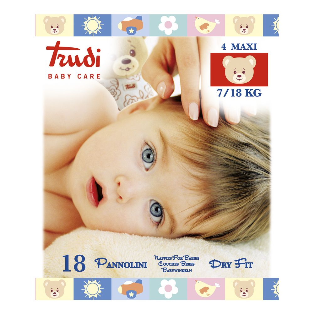 Trudi Dětské pleny Dry Fit s vrstvou Perfo-Soft maxi 7-18 kg 18 ks Trudi