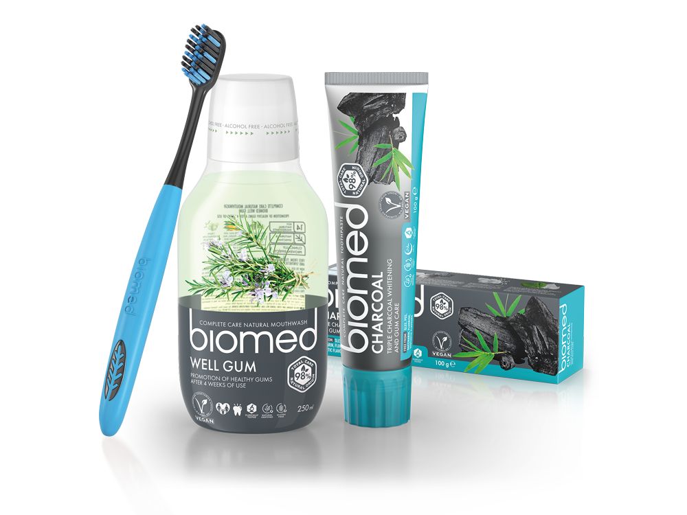 BIOMED Charcoal & Well Gum vánoční set BIOMED