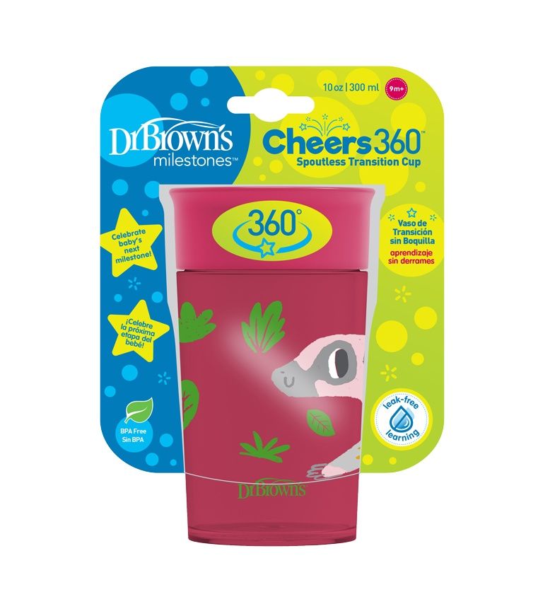 Dr.Browns Hrnek Cheers360 Jungle 9m+ 300 ml 1 ks červený Dr.Browns
