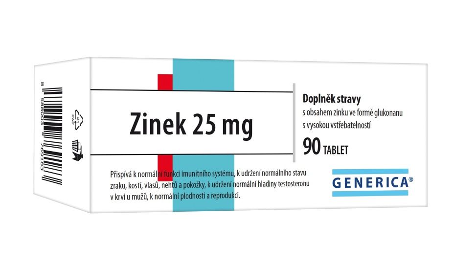 Generica Zinek 25 mg 90 tablet Generica