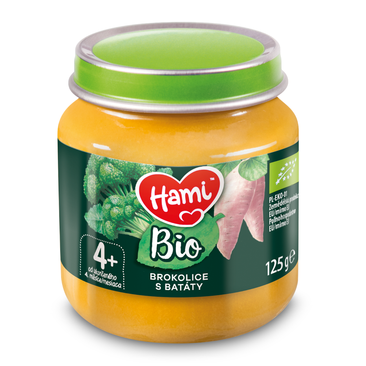 Hami BIO Brokolice s batáty 4m+ 125 g Hami