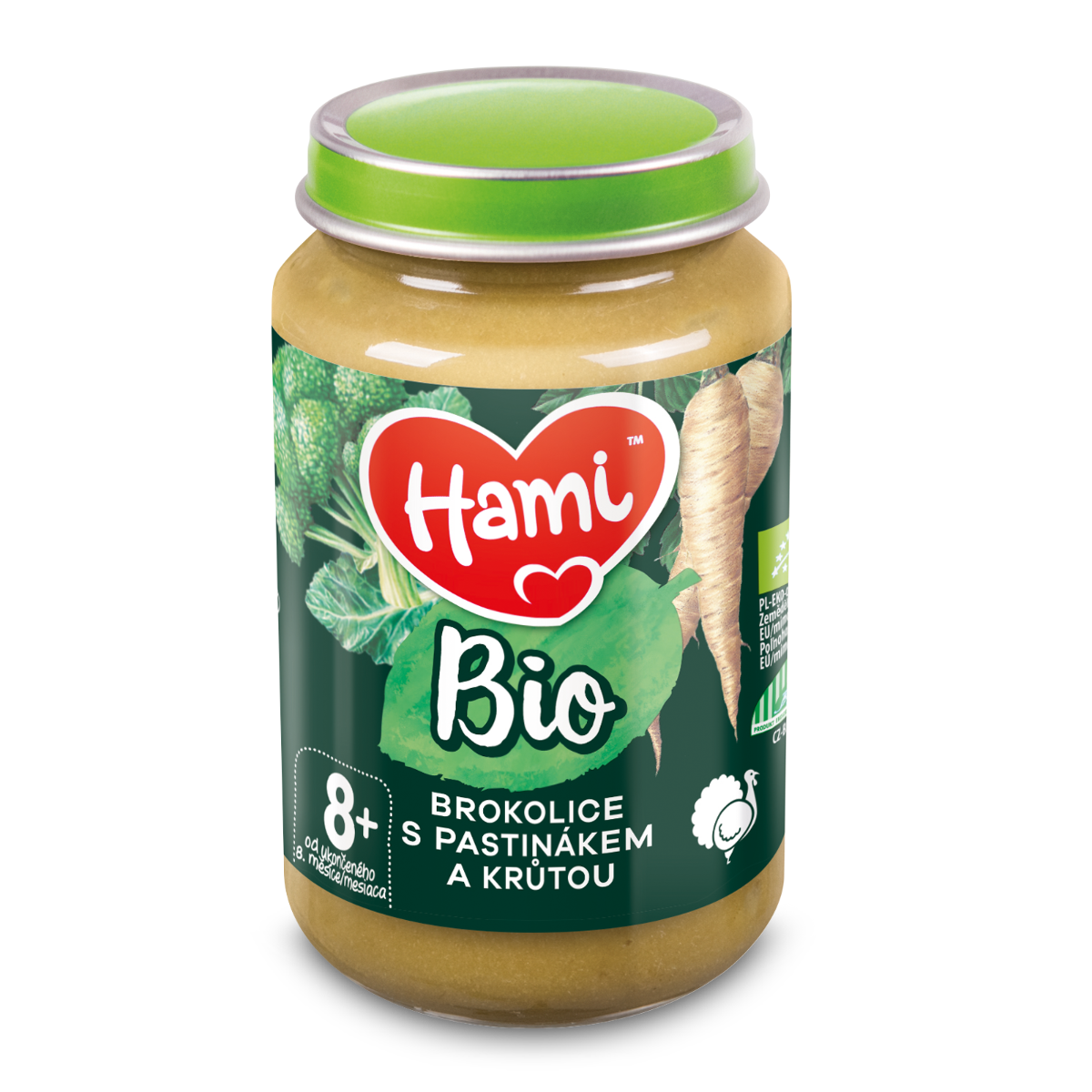 Hami BIO Brokolice s pastinákem a krůtou 8m+ 190 g Hami