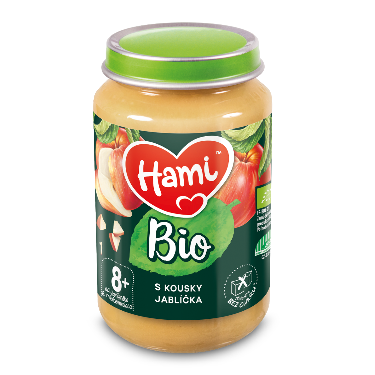 Hami BIO Ovocný příkrm s kousky jablíčka 8m+ 190 g Hami