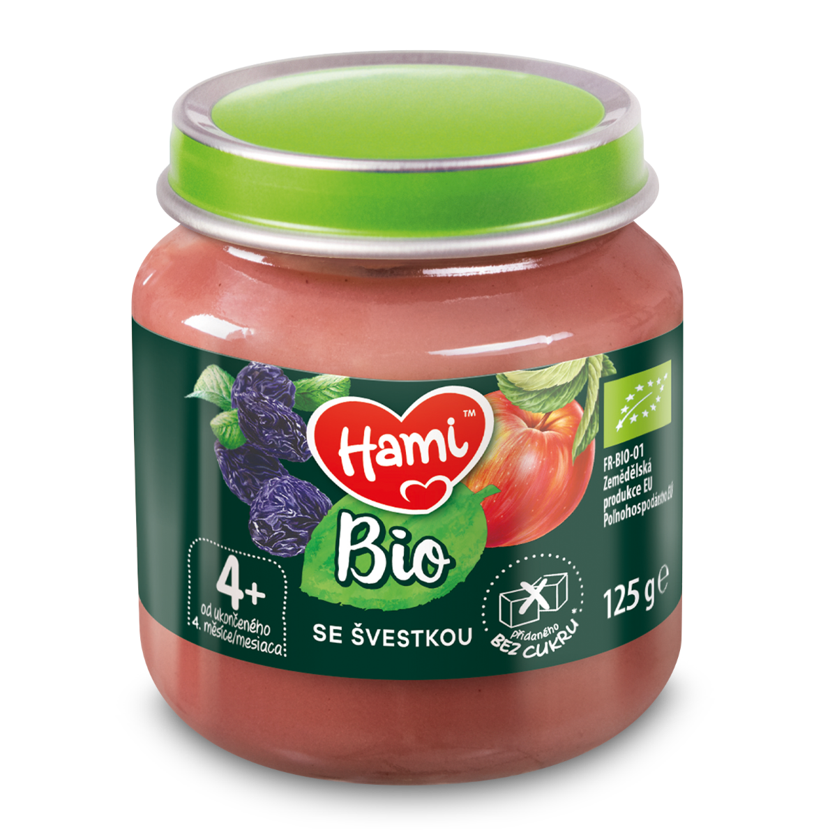 Hami BIO Ovocný příkrm se švestkou 4m+ 125 g Hami