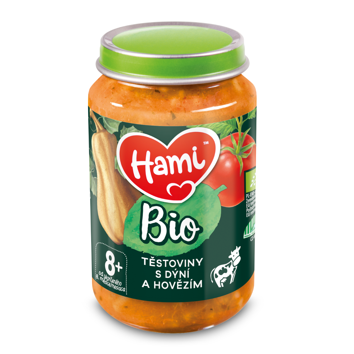 Hami BIO Těstoviny s dýní a hovězím 8m+ 190 g Hami