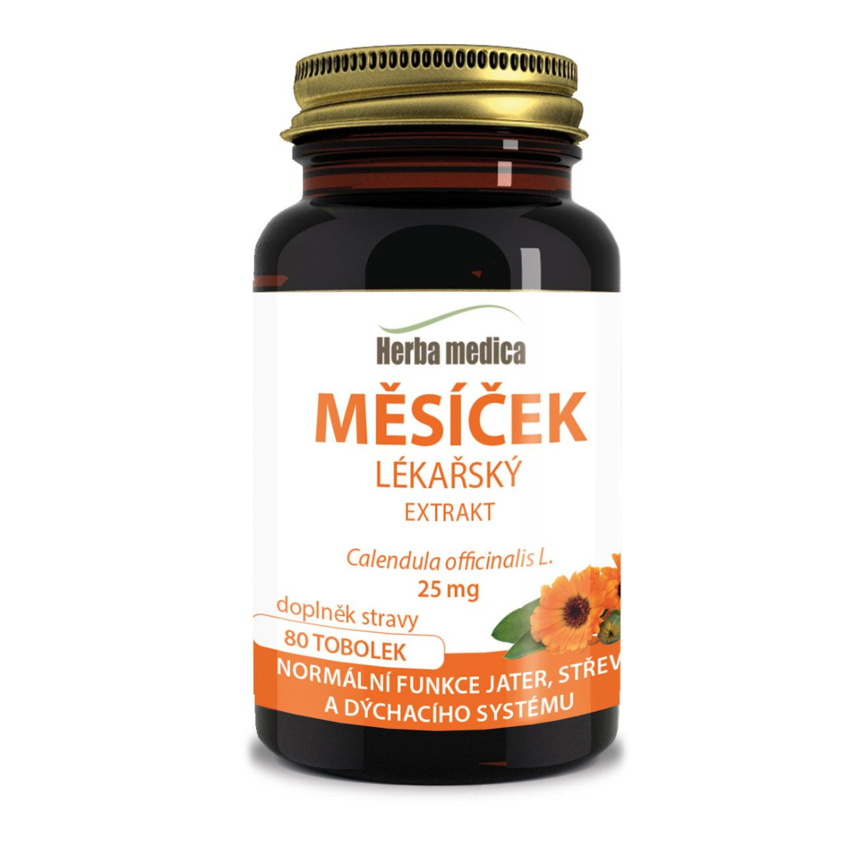 Herbamedica Měsíček lékařský extrakt 25 mg 80 tobolek Herbamedica