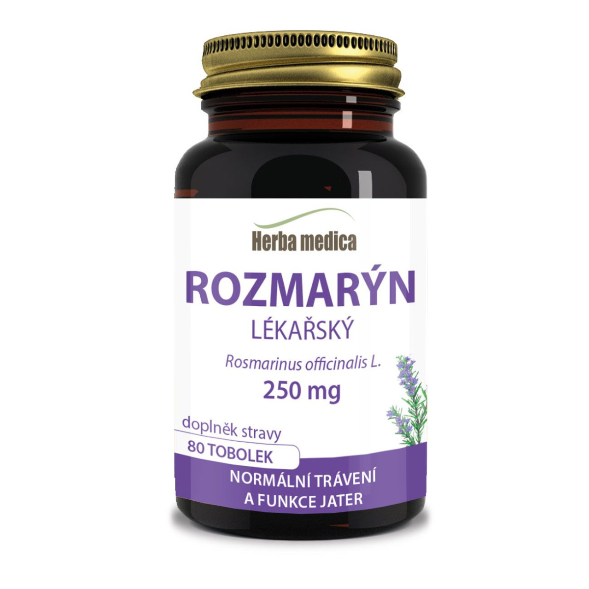 Herbamedica Rosmaria Rozmarýn lékařský 250 mg 80 tobolek Herbamedica