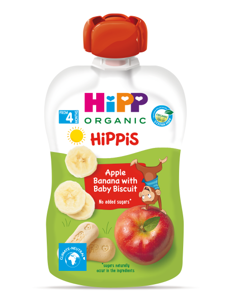 Hipp BIO Hippies jablko-banán-baby sušenky 100 g Hipp