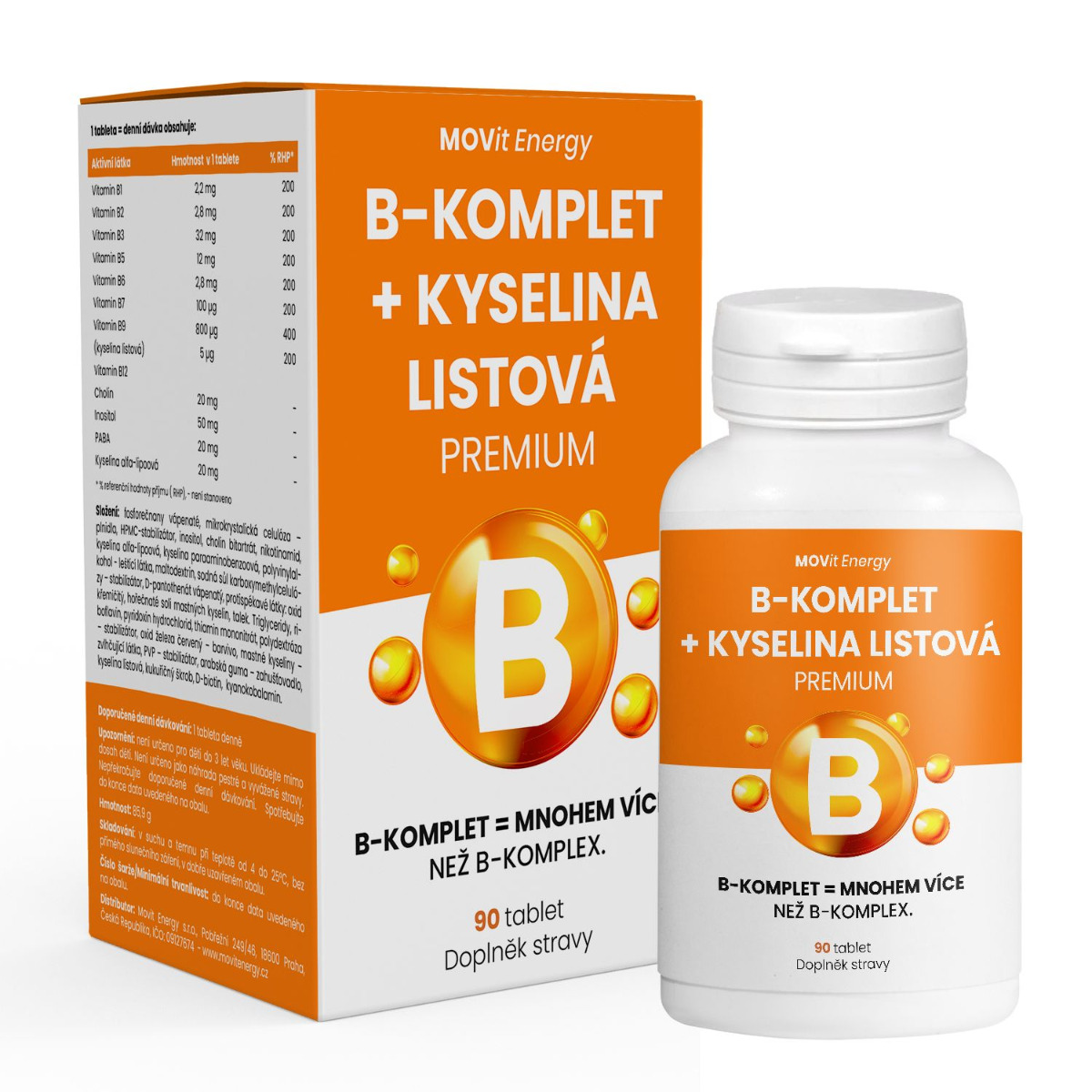 MOVit Energy B-Komplet + Kyselina listová PREMIUM 90 tablet MOVit Energy