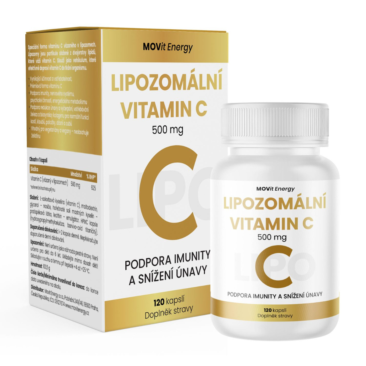 MOVit Energy Lipozomální Vitamin C 500 mg 120 kapslí MOVit Energy