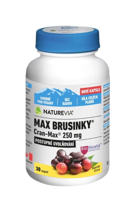 NatureVia Max Brusinky Cran-Max 30 kapslí NatureVia