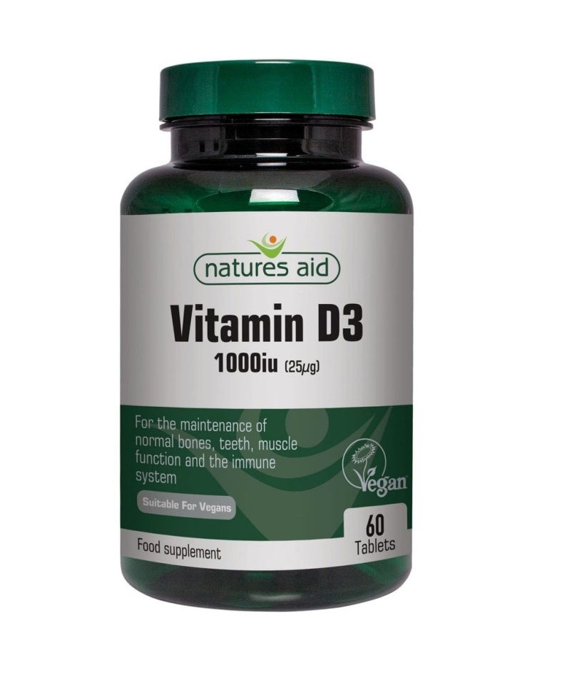 Natures Aid Vitamín D3 Vegan 1000 IU 60 tablet Natures Aid