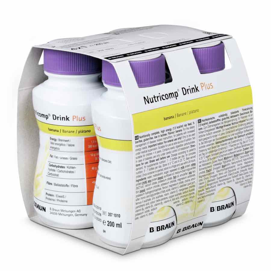 Nutricomp Drink Plus banán 4x200 g Nutricomp