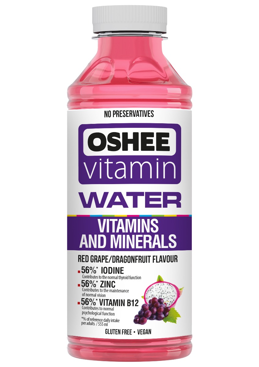 OSHEE Vitamínová voda minerály & vitamíny hrozen–pitaya 555 ml OSHEE