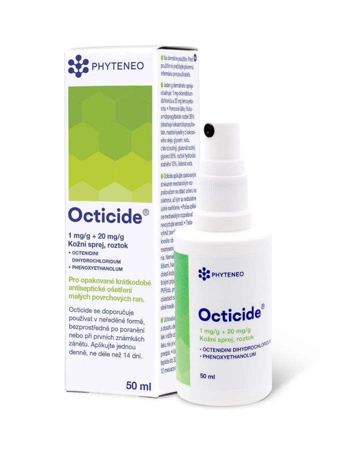 Octicide 1 mg/g + 20 mg/g kožní sprej