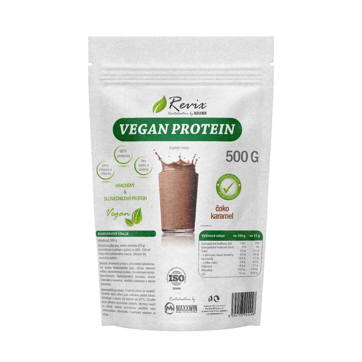 Revix Vegan protein čoko-karamel 500 g Revix