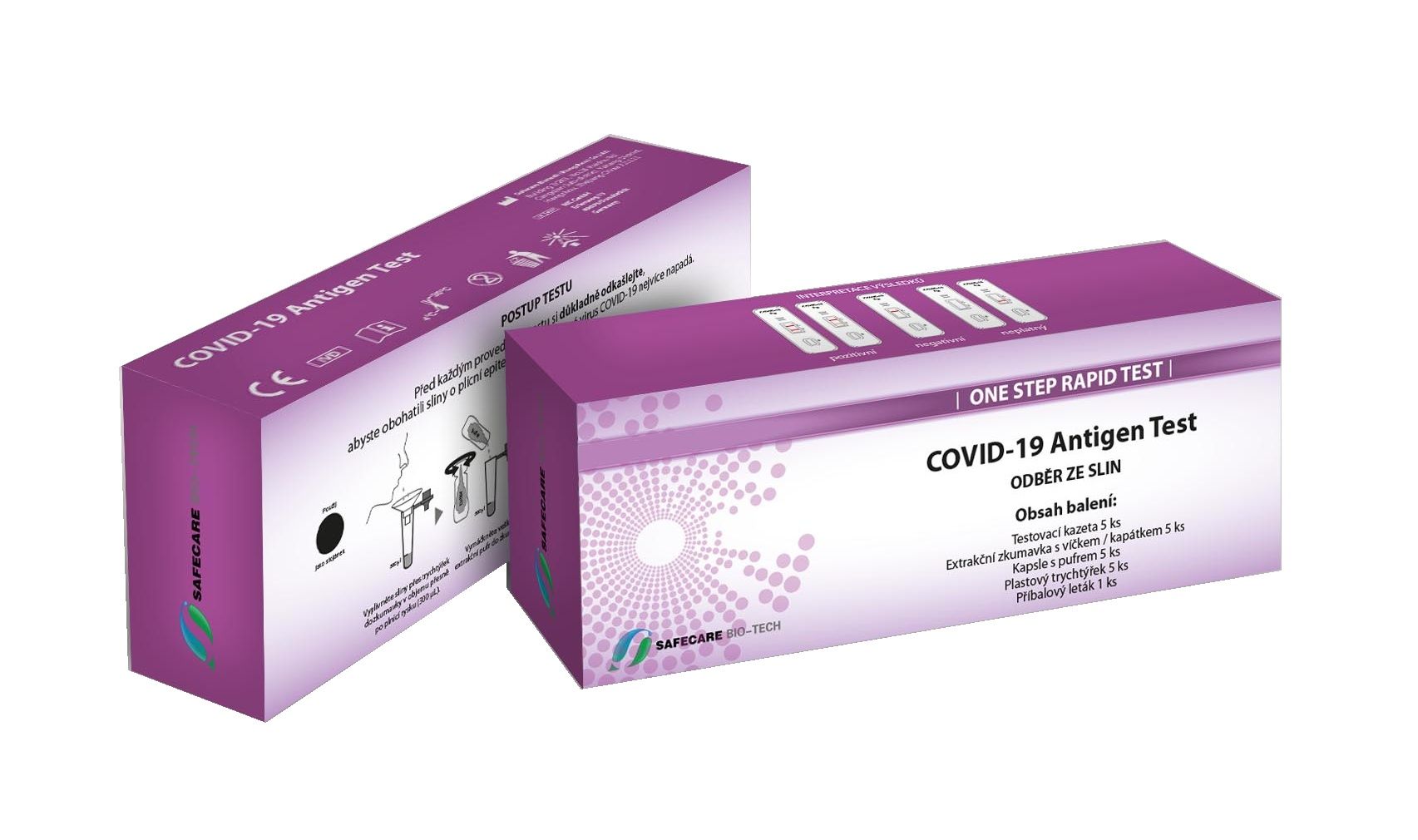SAFECARE COVID-19 Antigen Rapid Test Kit slinný 5 ks SAFECARE