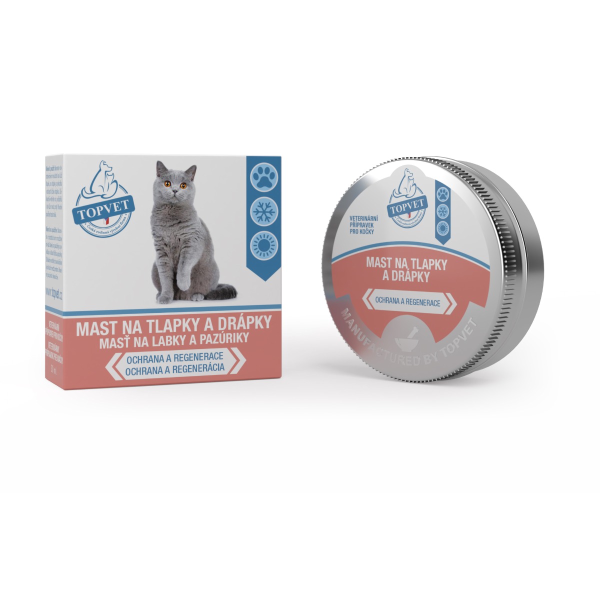 Topvet For Pets Mast na tlapky a drápky pro kočky 50 ml Topvet