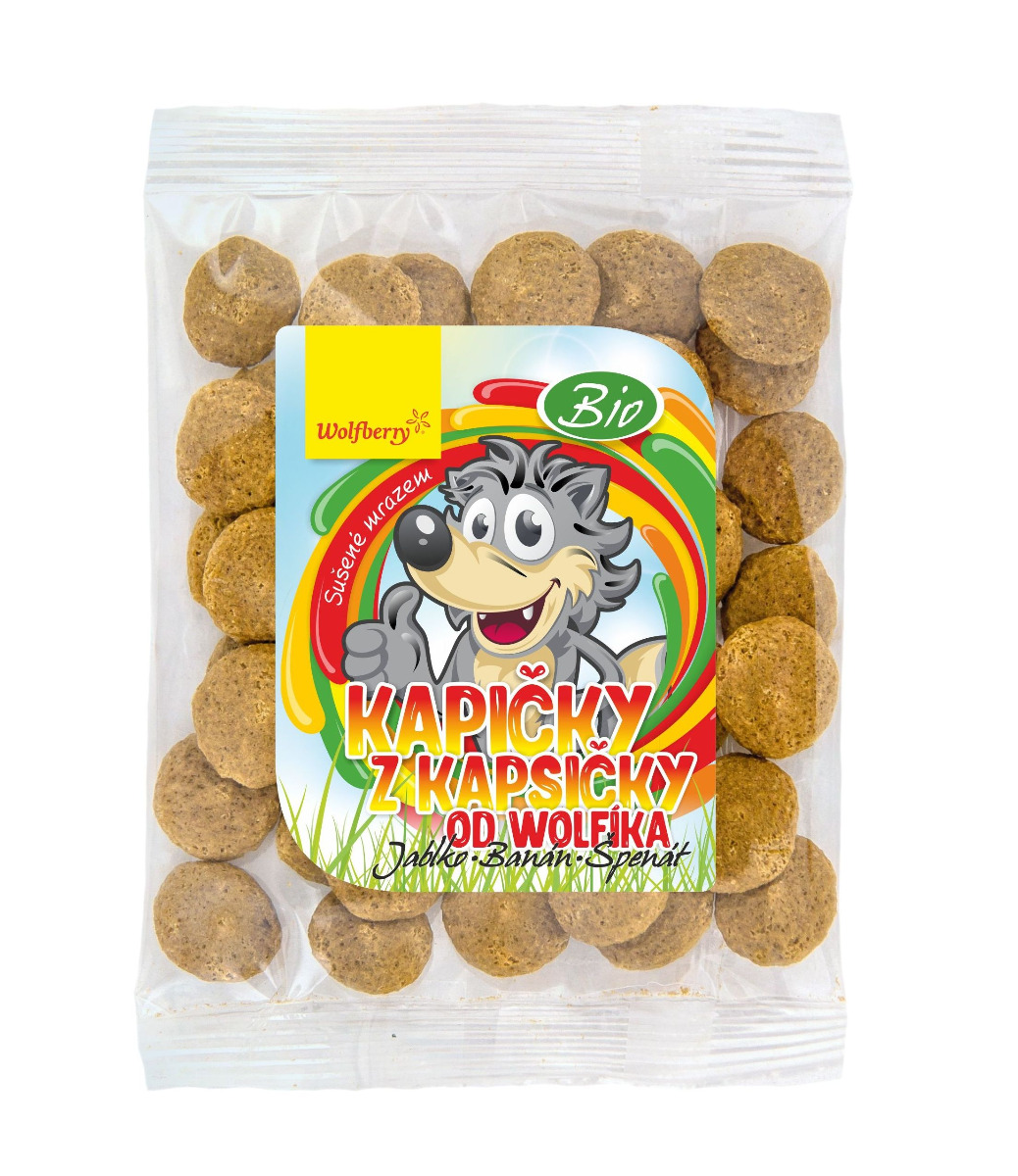 Wolfberry Kapičky z kapsičky od Wolfíka BIO jablko banán špenát 18 g Wolfberry