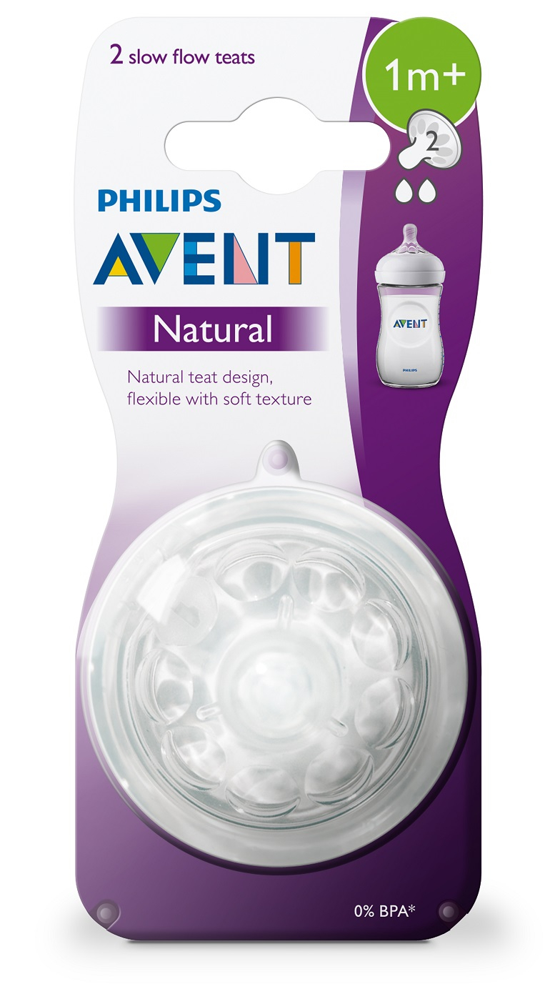 Avent Dudlík Natural 2 pomalý průtok 2 ks Avent