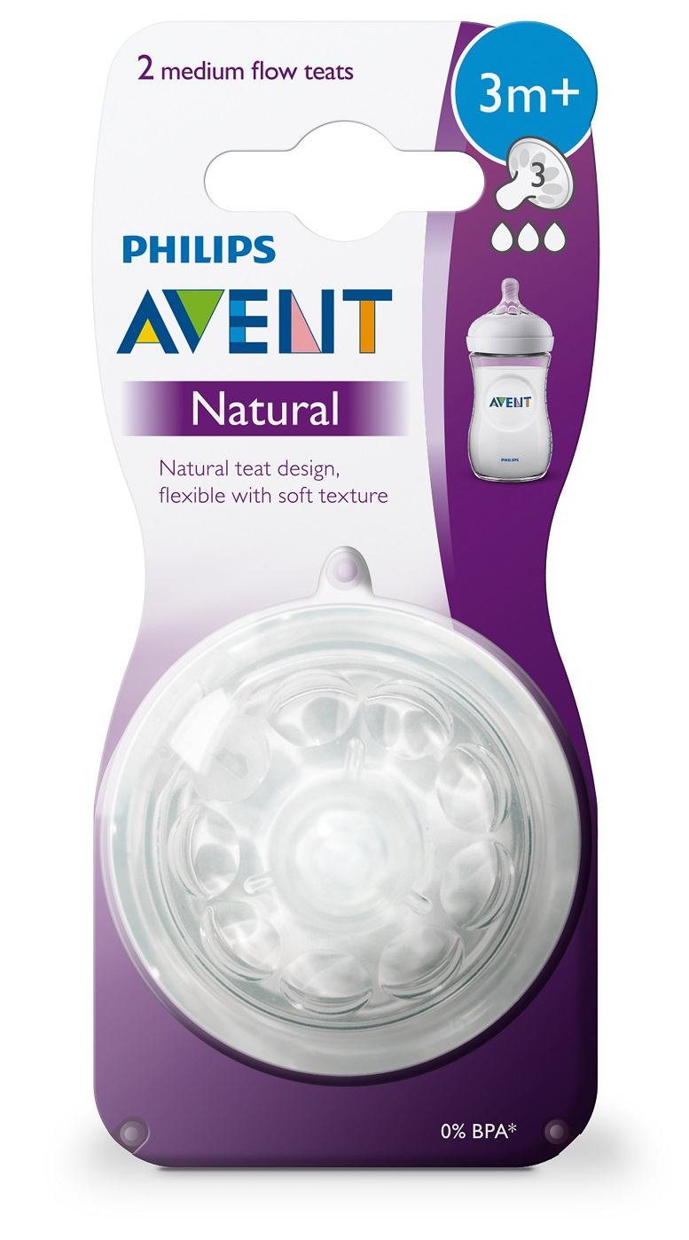 Avent Dudlík Natural 3 střední průtok 2 ks Avent