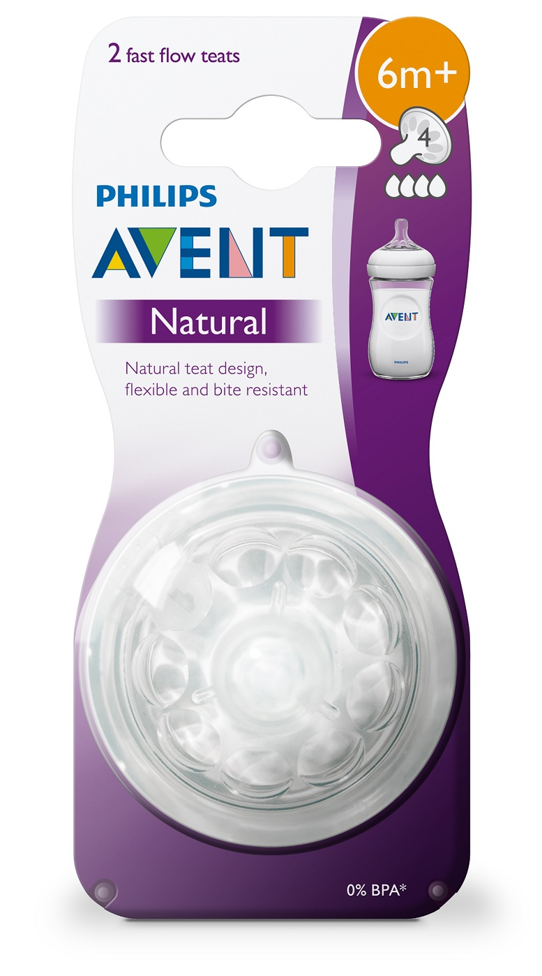 Avent Dudlík Natural 4 rychlý průtok 2 ks Avent