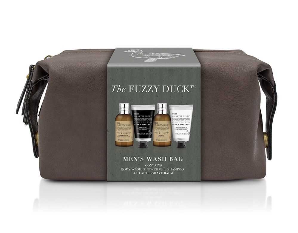 Baylis & Harding Sada péče o tělo pro muže v toaletní taštičce The Fuzzy Duck Men's Hemp & Begamot 4 ks Baylis & Harding